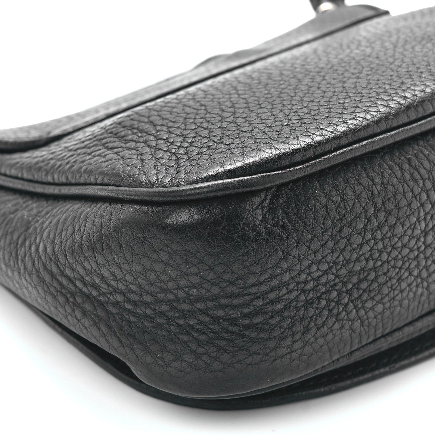 Pebbled Calfskin Small Soho Flap Crossbody Black