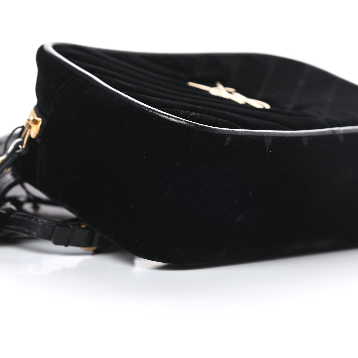 Velour Matelasse Monogram Lou Belt Bag Black
