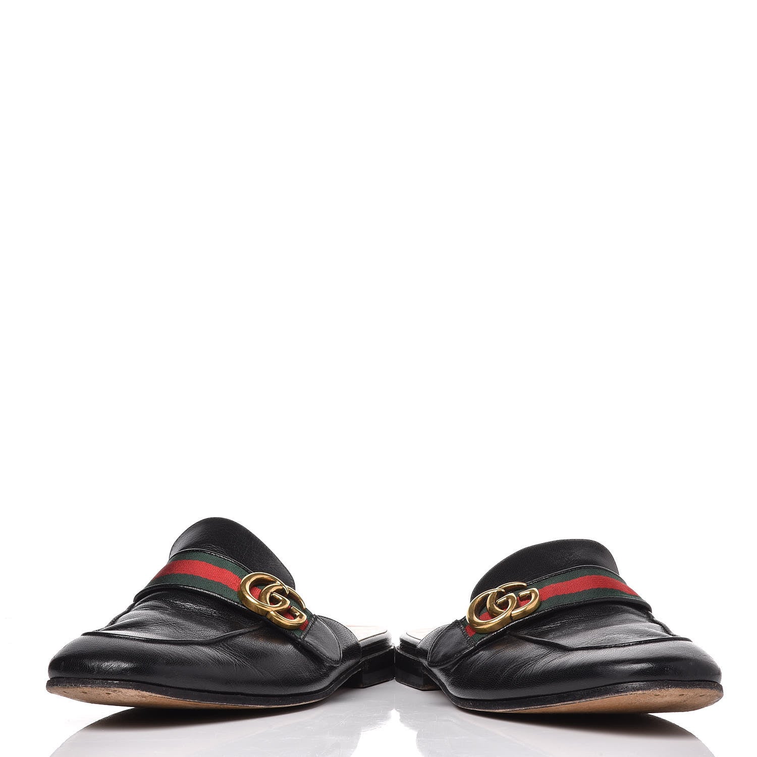 Gucci Goatskin Web GG Mens Princetown Slippers 7 Black 6 of 13