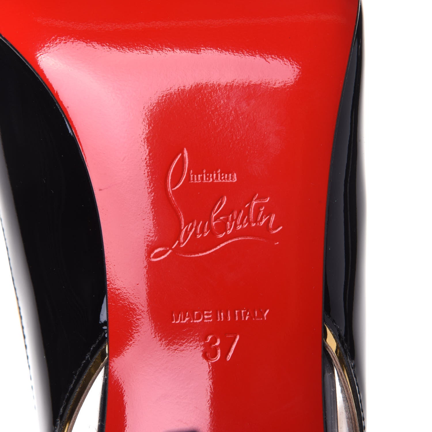 Christian Louboutin Patent PVC Specchio Cosmo 554 100 Pumps 37 Black 8 of 10