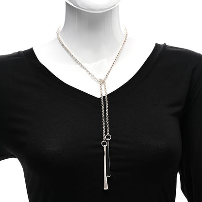 Hermes Sterling Silver Clou de Forge Lariat Necklace 2 of 5
