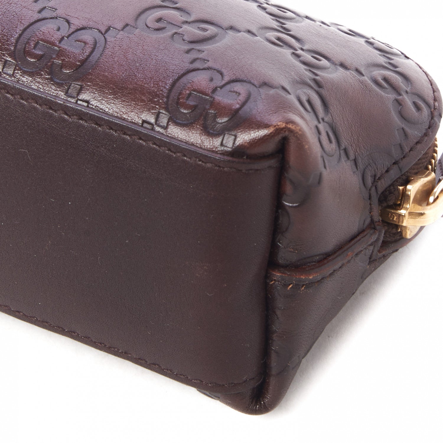 Gucci Guccissima Small Cosmetic Pouch Dark Brown 7 of 8