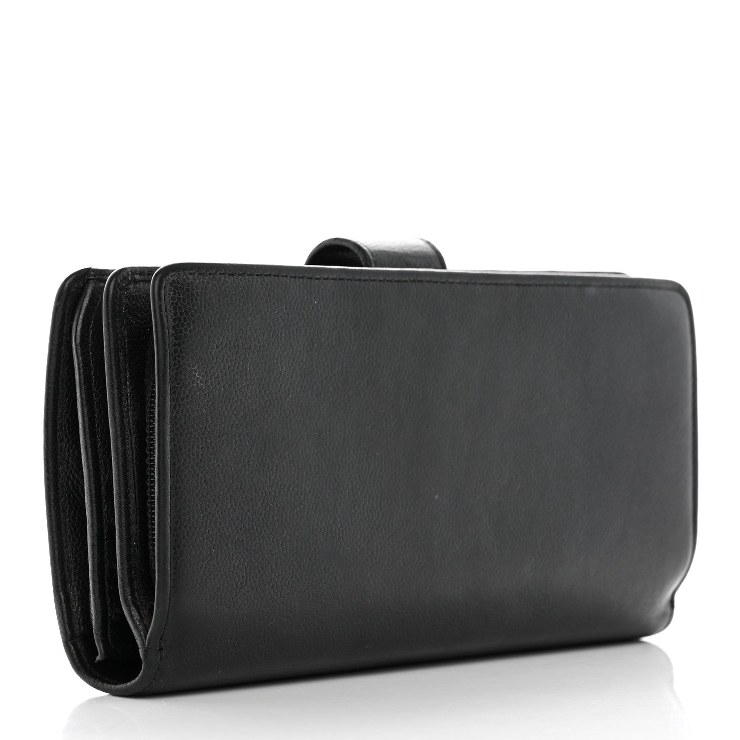 Chanel Caviar Sevruga French Long Wallet Black 3 of 15