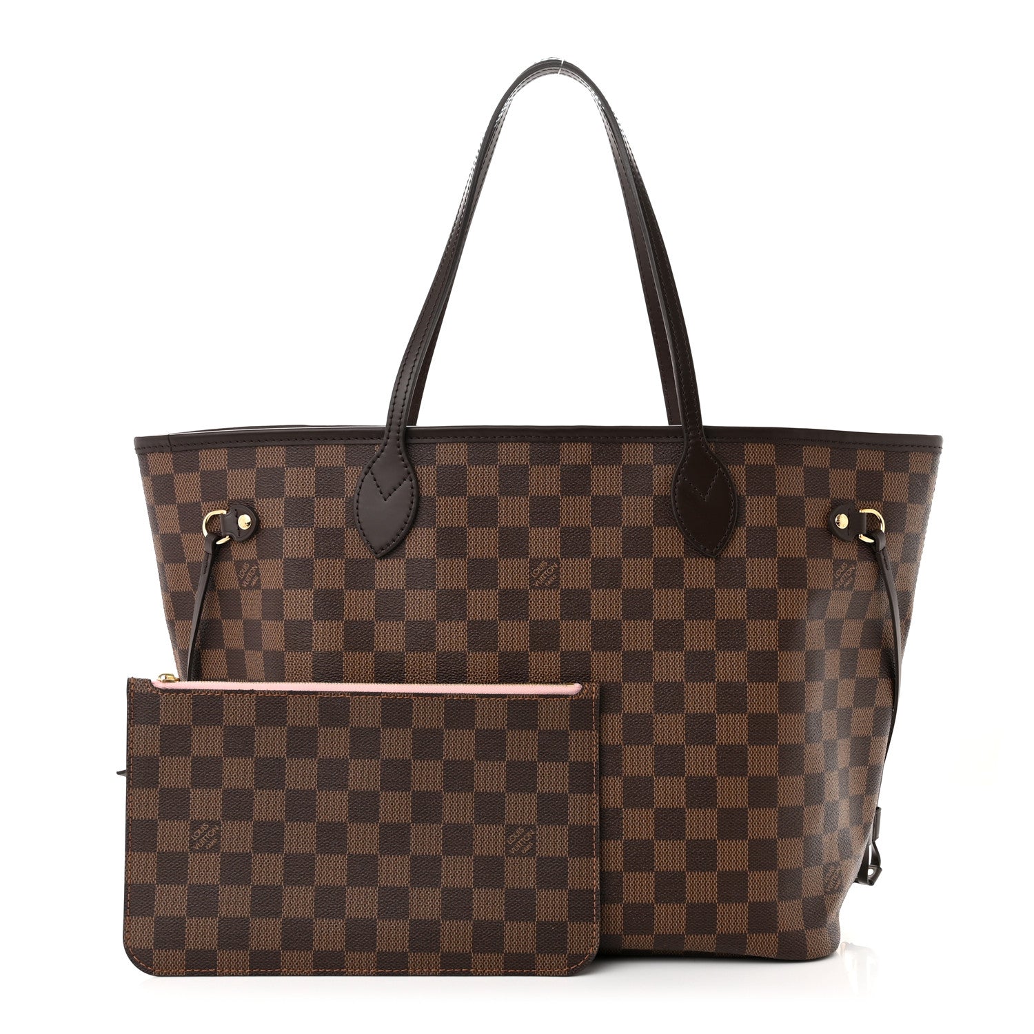 Louis Vuitton Damier Ebene Neo Neverfull MM Rose Ballerine 1 of 10