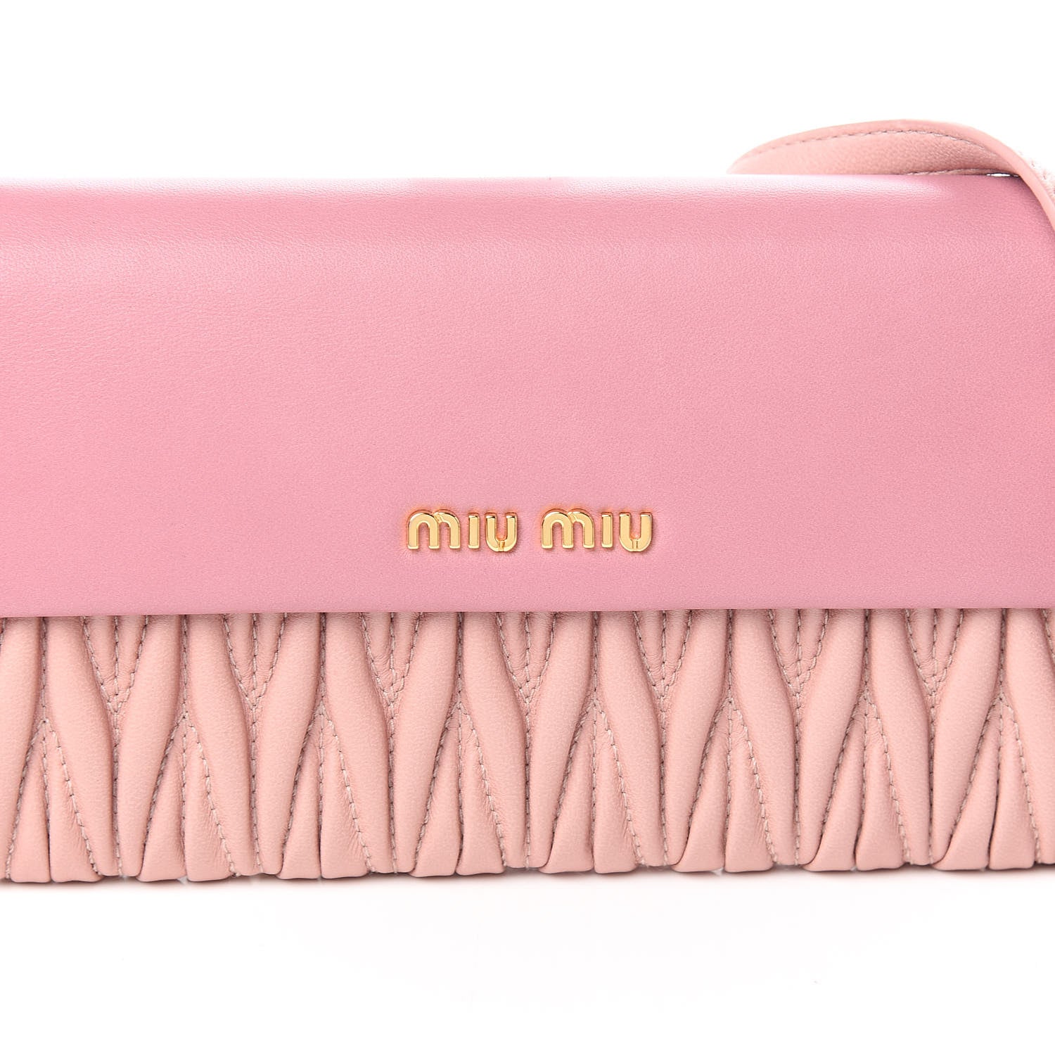 Miu Miu Nappa Matelasse Bicolor Wallet On Chain Loto Orchide 10 of 11