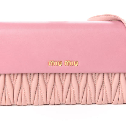 Miu Miu Nappa Matelasse Bicolor Wallet On Chain Loto Orchide 10 of 11