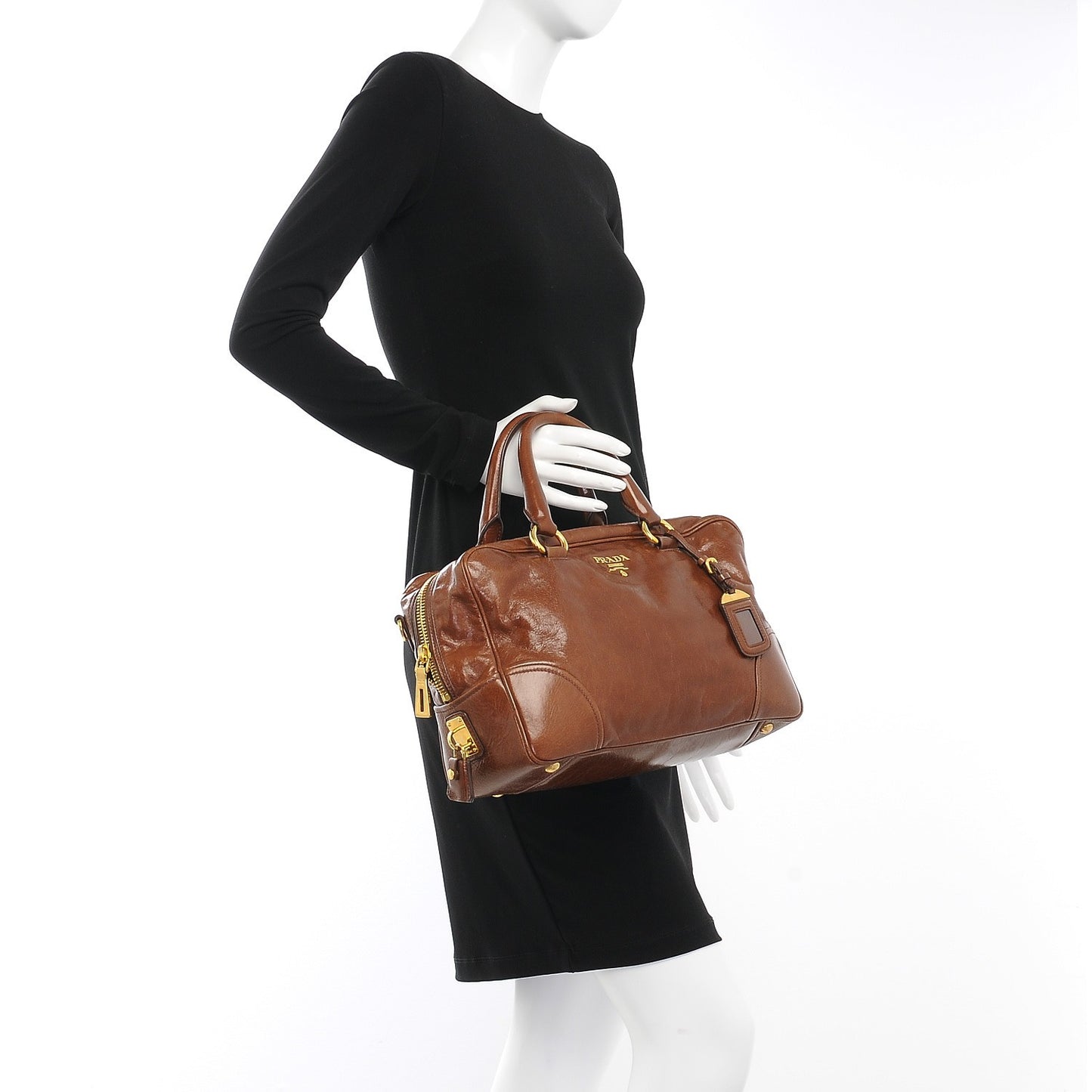 Vitello Shine Boston Bag Palissandro