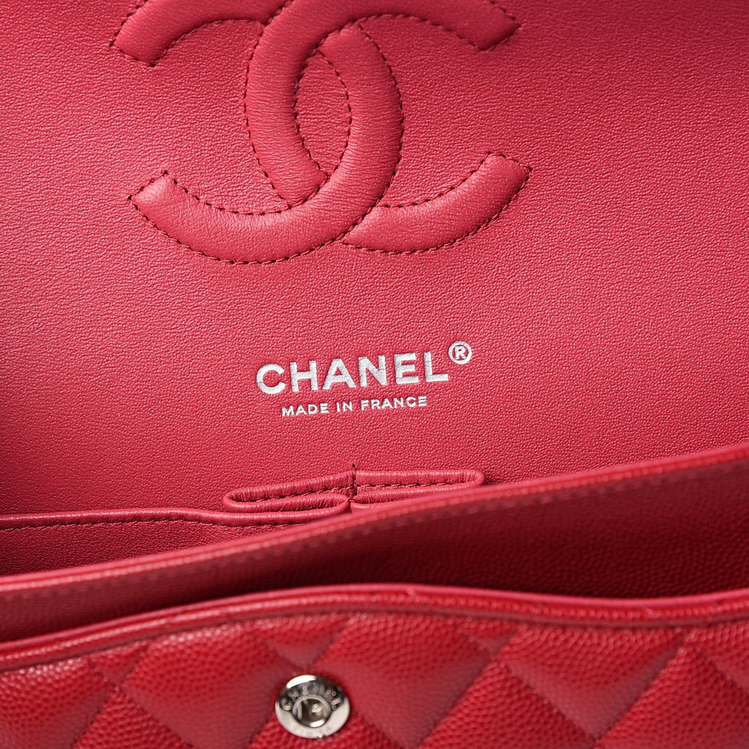 Chanel Caviar Quilted Medium Double Flap Dark Pink 5 of 10