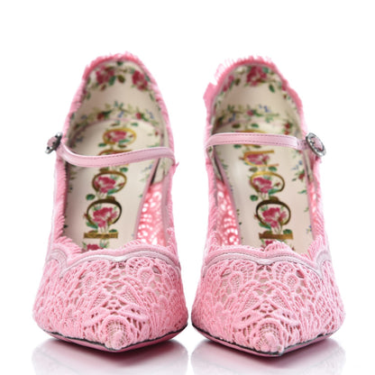 Gucci Lace Pizzo Venice Pumps 39 Sugar Pink 2 of 10