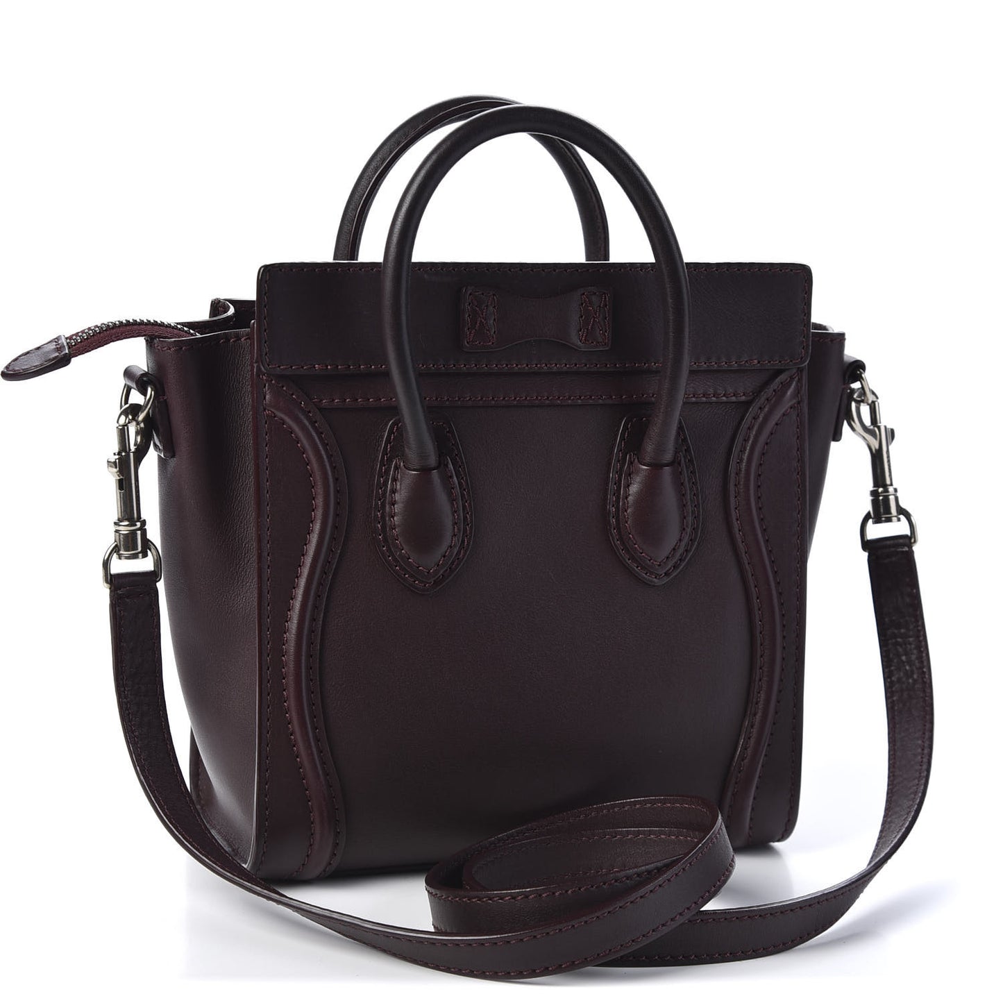 Smooth Calfskin Nano Luggage Burgundy