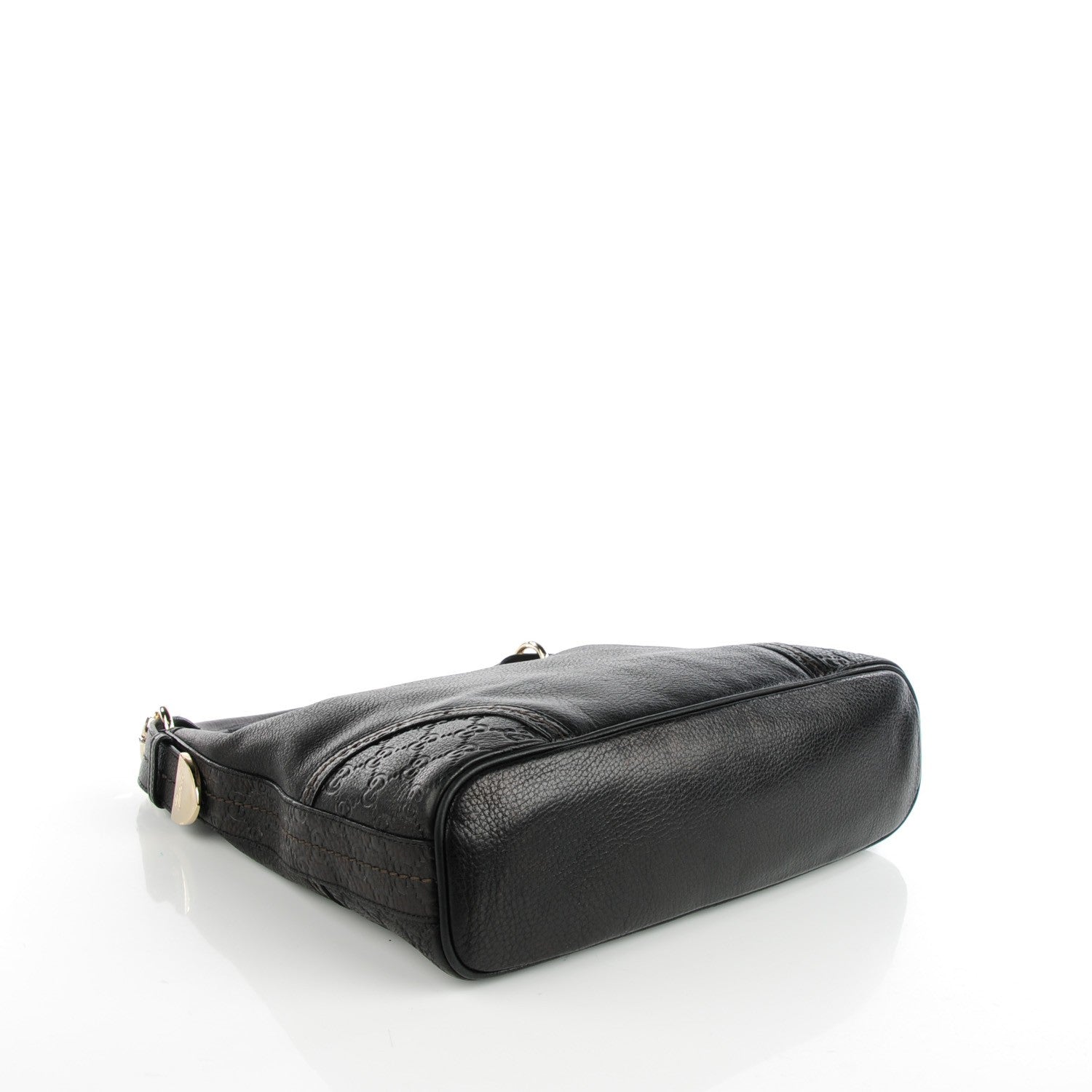 Gucci Pebbled Calfskin Guccissima Trim Medium Signoria Hobo Black 4 of 8