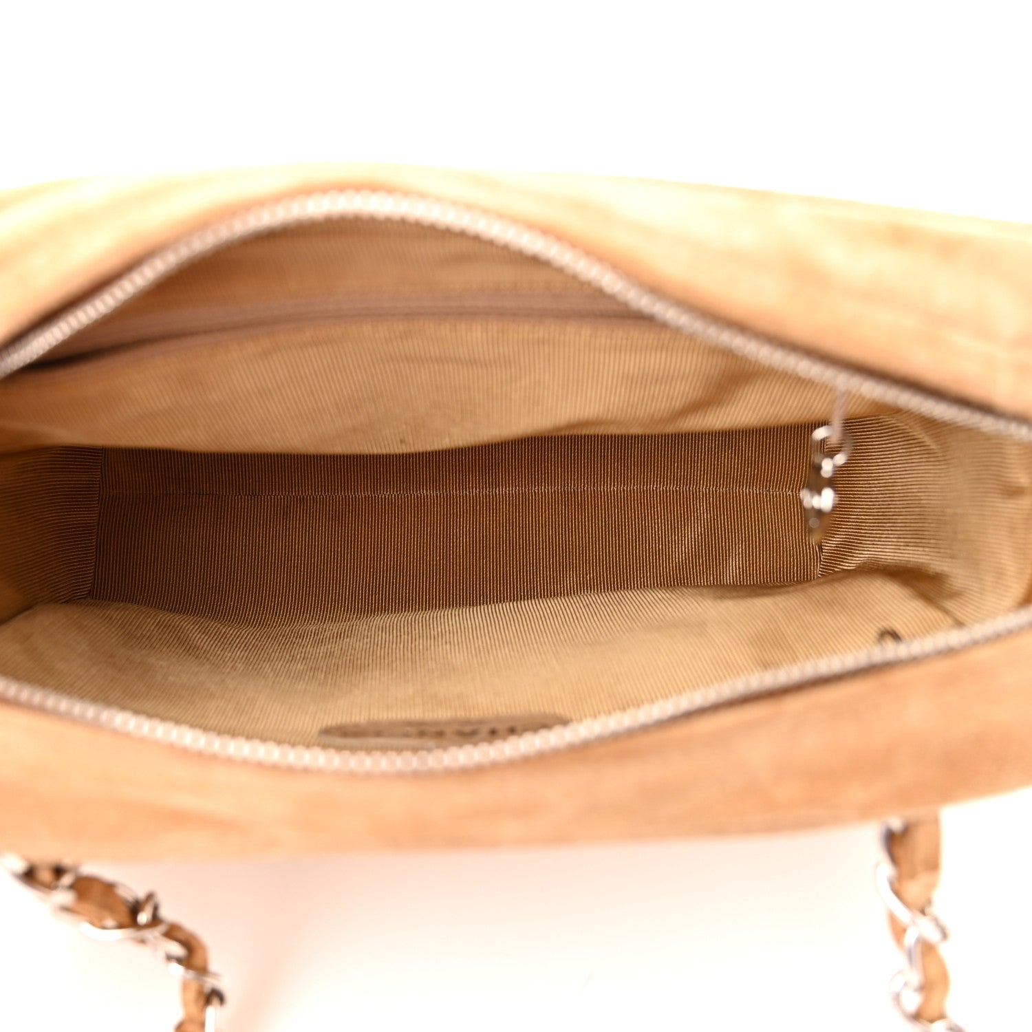 Chanel Suede CC Shoulder Bag Beige 5 of 15