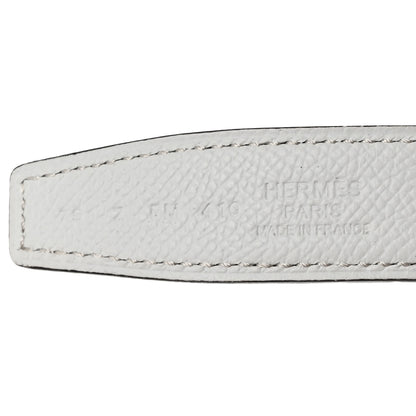 Hermes Epsom Swift Enamel 24mm Belt 75 30 White Beige De Weimar 3 of 4