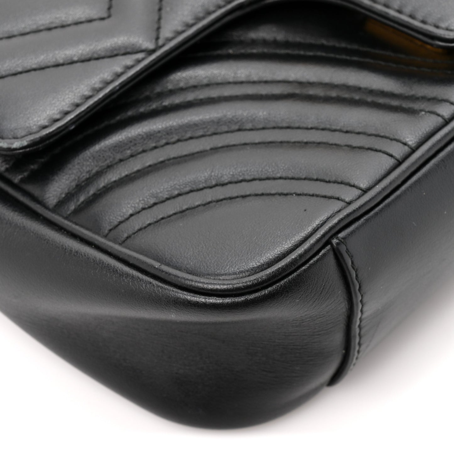 Calfskin Matelasse Mini GG Marmont Shoulder Bag Black