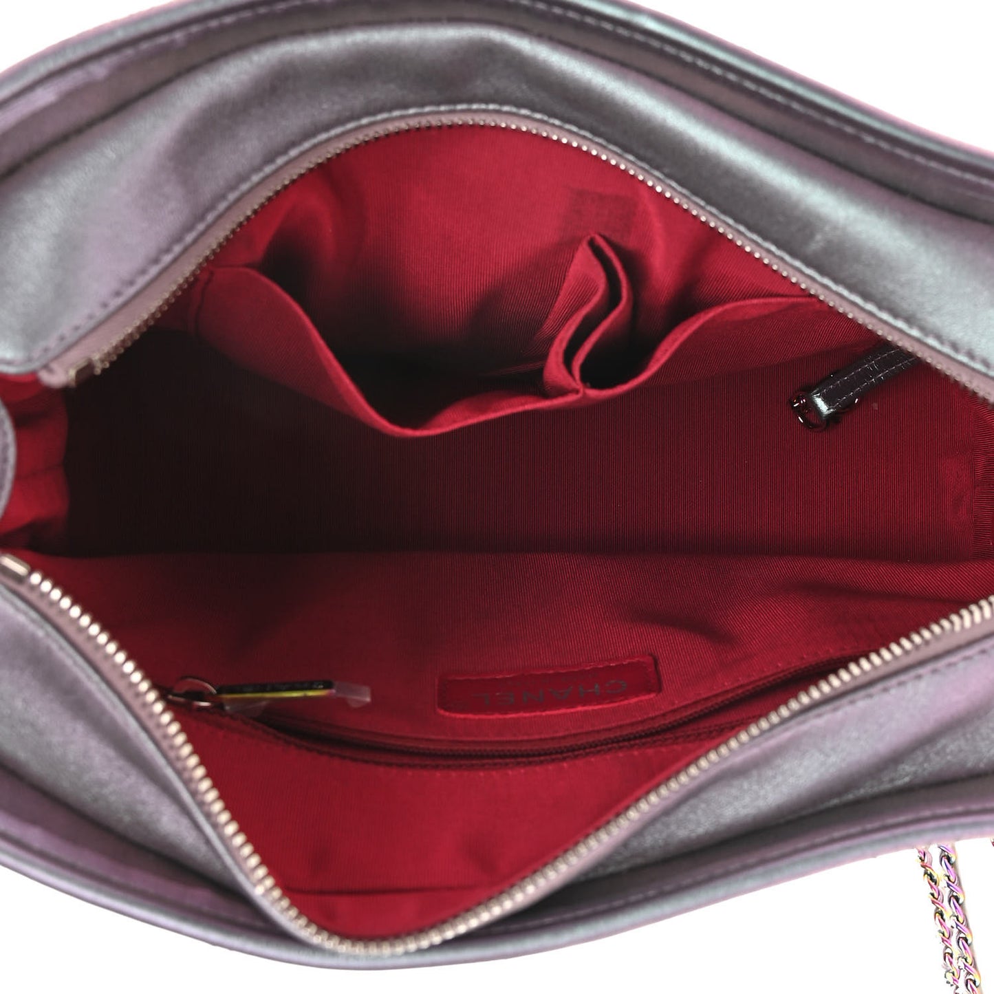 Iridescent Lambskin Calfskin Quilted Medium Gabrielle Hobo Light Purple