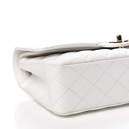 Chanel Caviar Quilted Medium Double Flap White 9 of 15