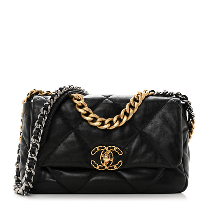 Chanel Goatskin Quilted Medium Chanel 19 Flap Black 1 of 10