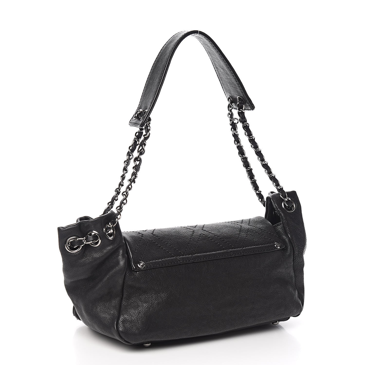 Chanel Calfskin Diamond Stitch Accordion Flap Black 3 of 14