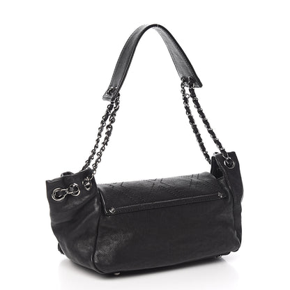Chanel Calfskin Diamond Stitch Accordion Flap Black 3 of 14