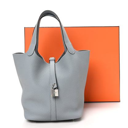 Hermes Taurillon Clemence Picotin Lock 22 MM Gris Pantin 12 of 12