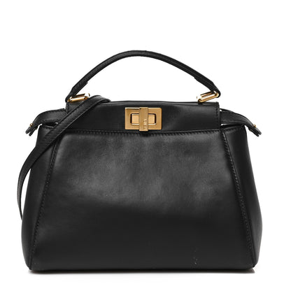 Fendi Nappa Mini Peekaboo Iconic Satchel Black 1 of 8