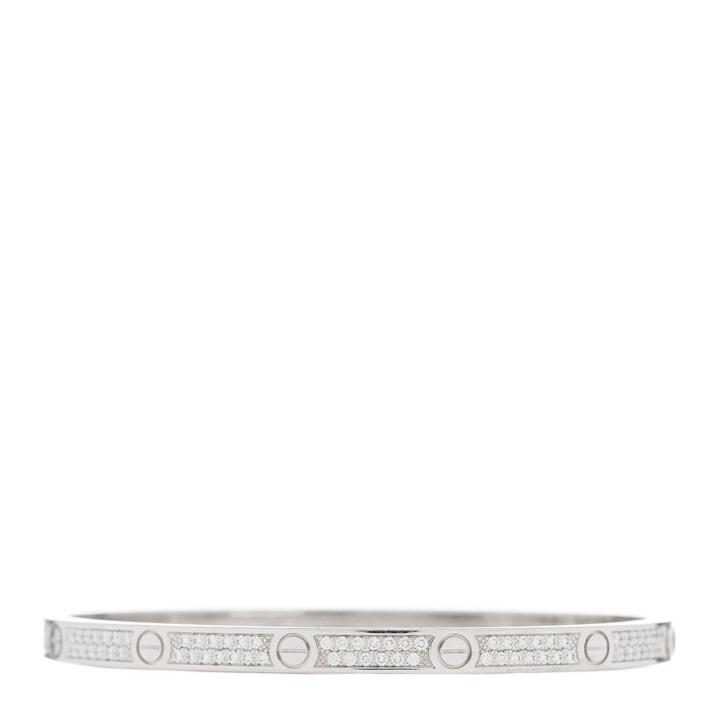 18K White Gold Diamond Small LOVE Paved Bracelet 15