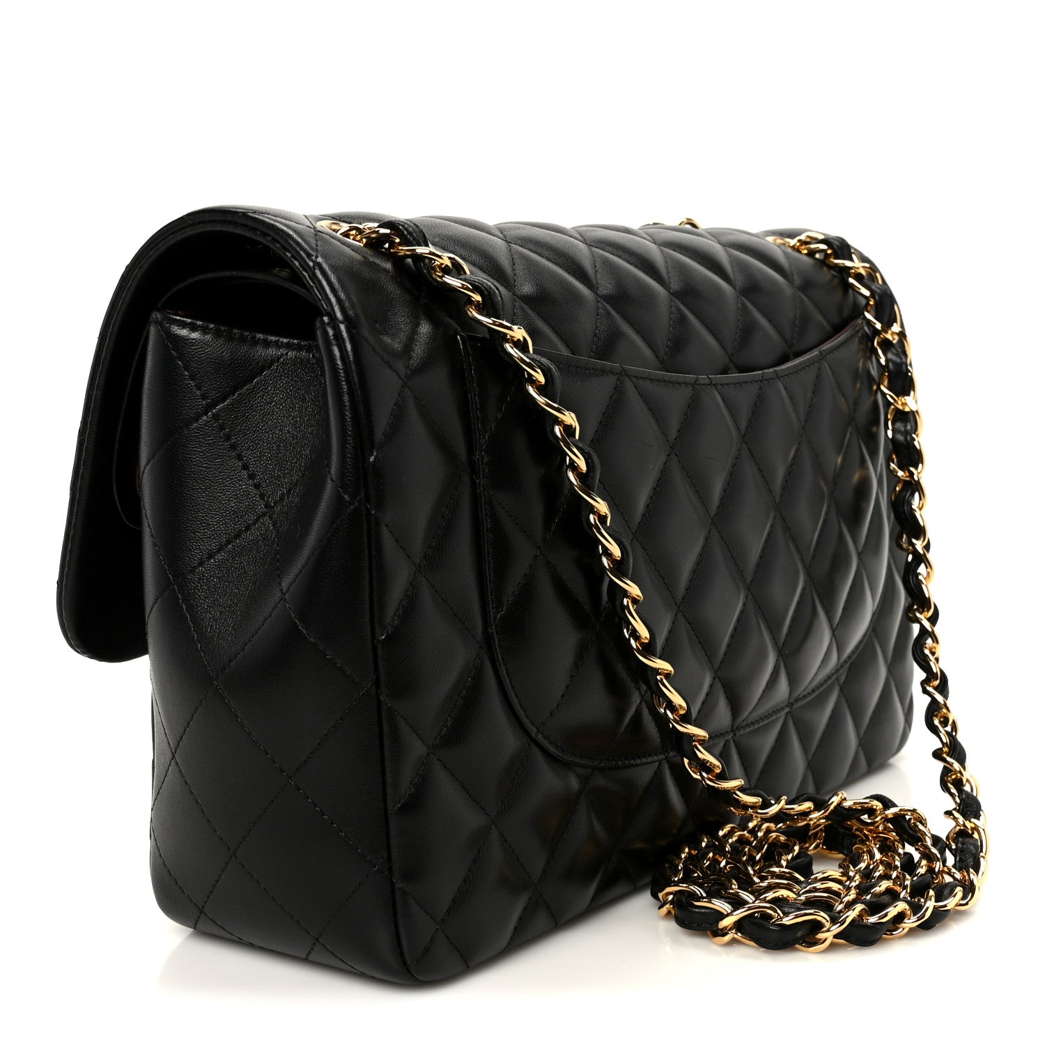 Chanel Lambskin Quilted Jumbo Double Flap Black 2 of 10