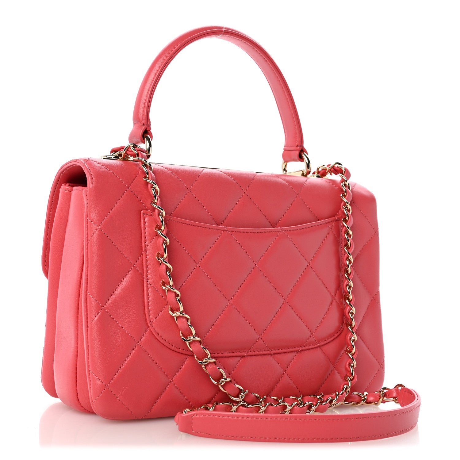 Chanel Lambskin Quilted Small Trendy CC Flap Dual Handle Bag Bright Pink 3 of 13
