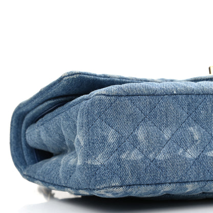 Chanel Denim Quilted Medium Double Flap Blue 9 of 10