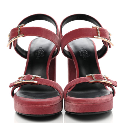Hermes Velours Bossa Sandals 36 Bois De Rose 2 of 9