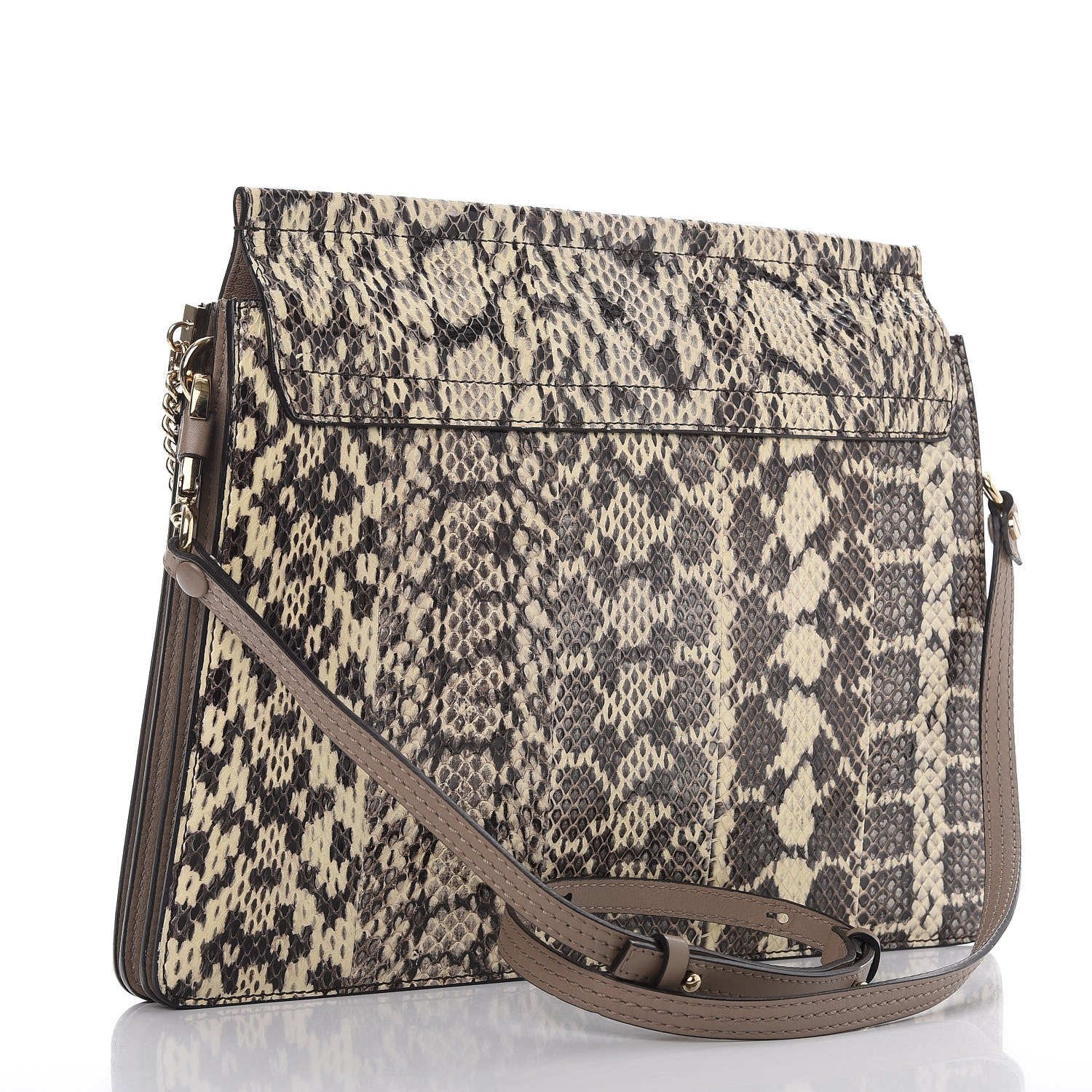 Chloe Python Medium Faye Shoulder Bag Natural 3 of 8
