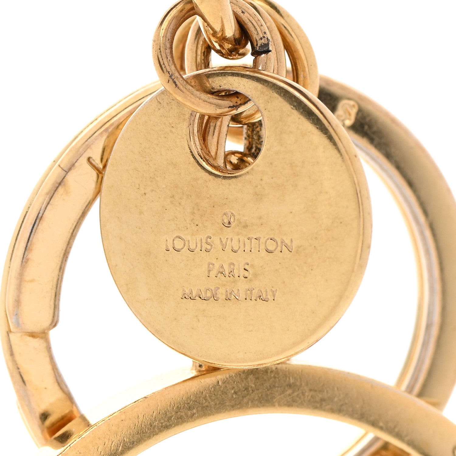 Louis Vuitton Metal LV Circle Bag Charm Key Holder Gold 4 of 4