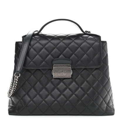 Chanel Goatskin Quilted Small CC University Shopping Tote Black 1 of 10