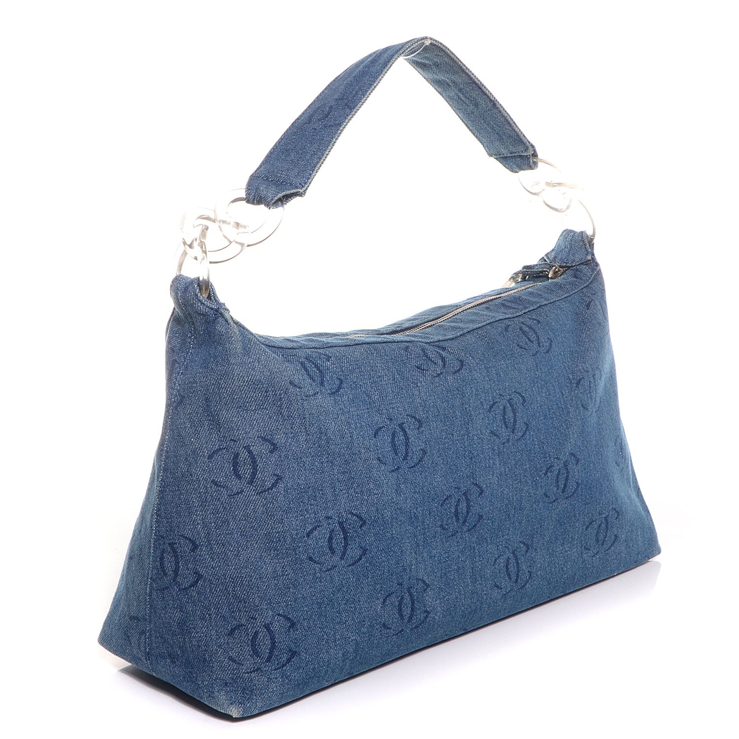 Chanel Denim CC Hobo Dark Blue 3 of 9