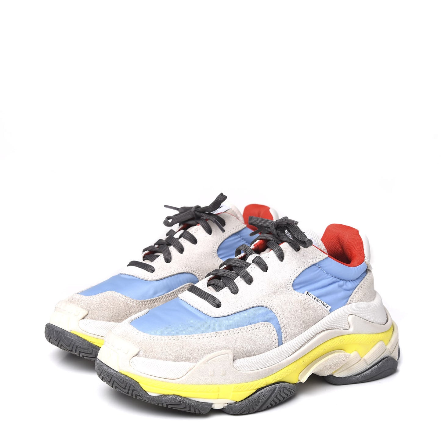 Nylon Suede Womens Triple S 2.0 Sneakers 37 Gris Bleu Rouge