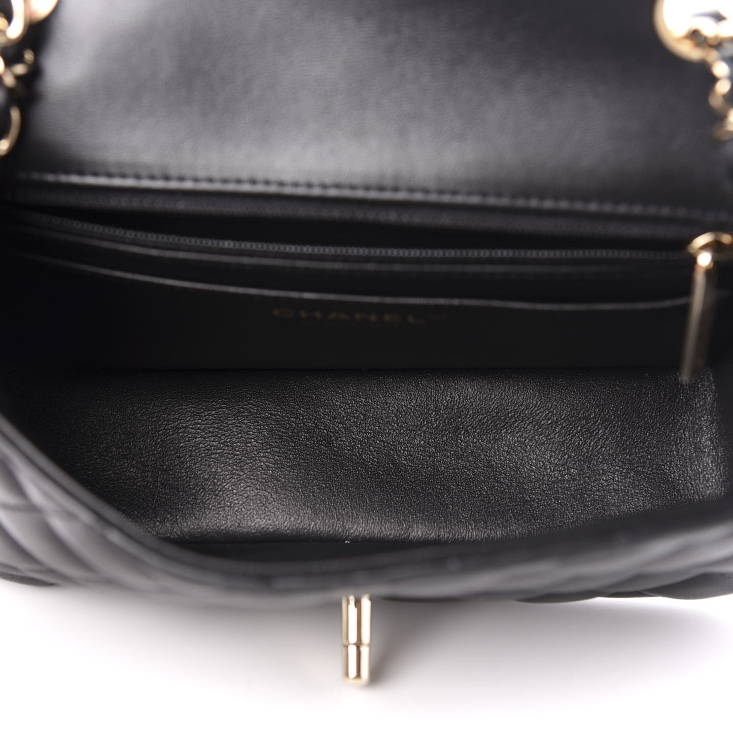Lambskin Quilted Mini Rectangular Flap Black