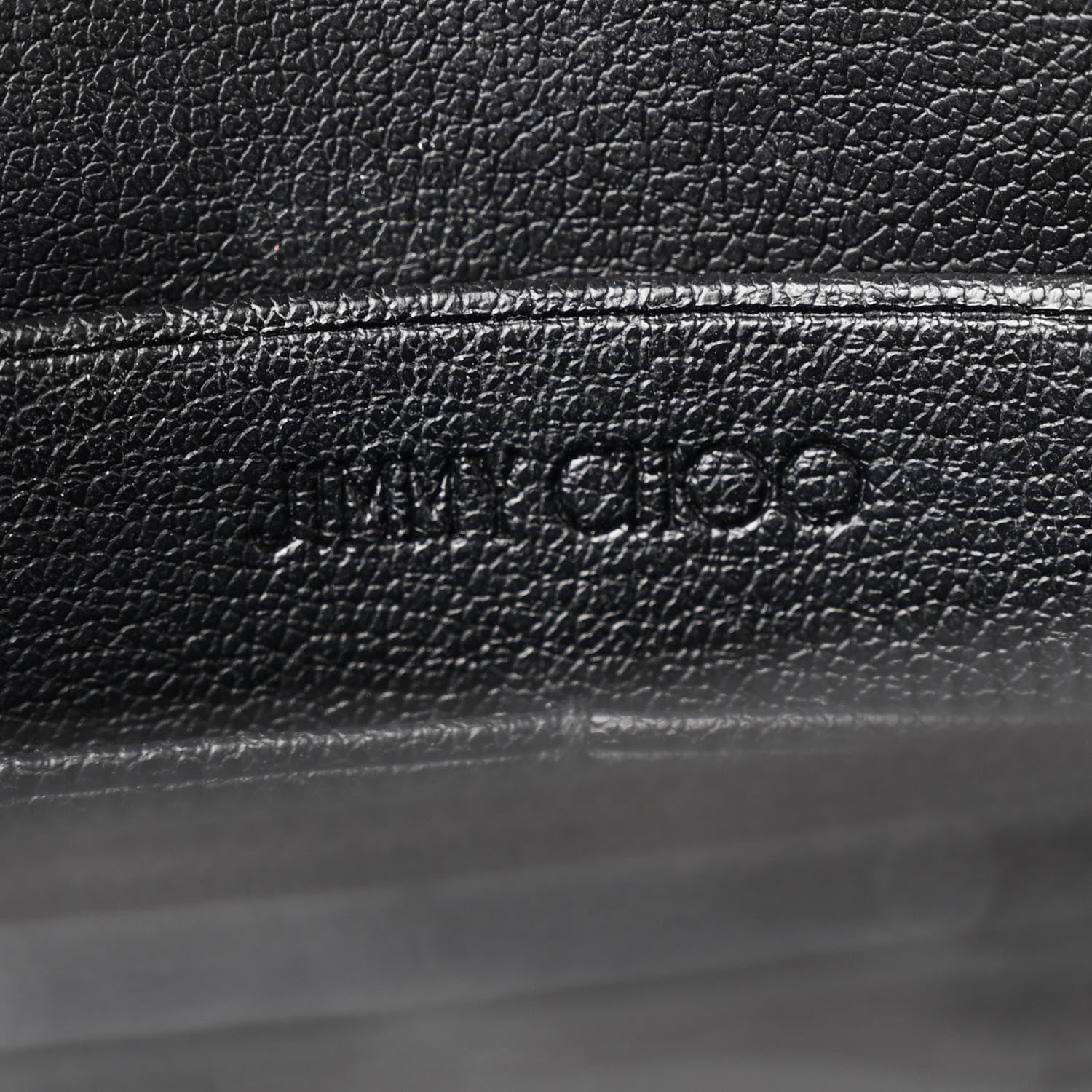 Jimmy Choo Calfskin Crocodile Embossed Palace Wallet On Chain Black 6 of 11