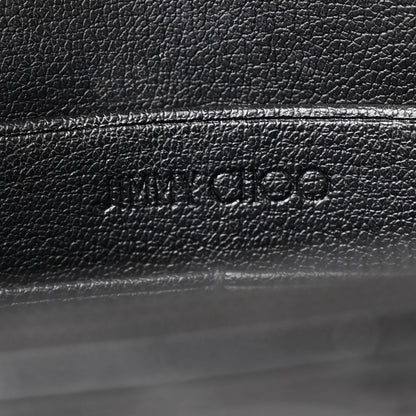 Jimmy Choo Calfskin Crocodile Embossed Palace Wallet On Chain Black 6 of 11