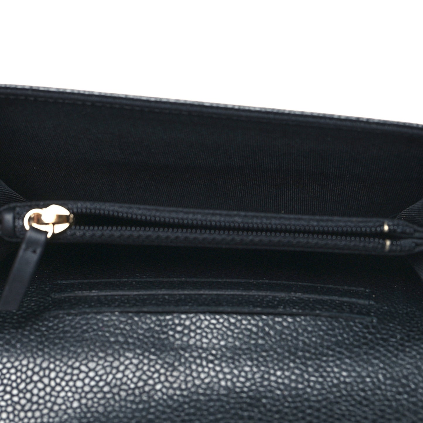 Caviar Quilted Small Flap Wallet Black