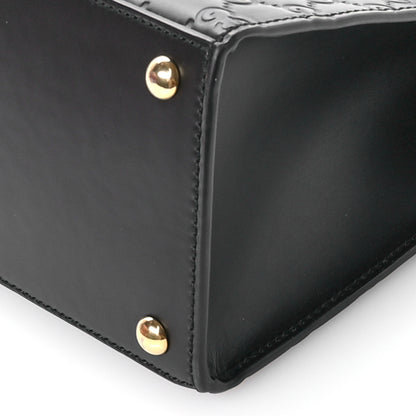 Gucci Guccissima Signature Small Padlock Top Handle Bag Black 10 of 11
