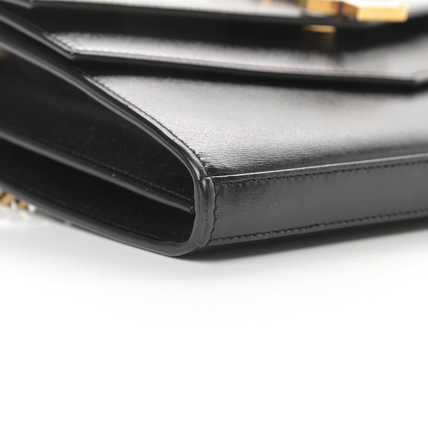Saint Laurent Smooth Calfskin Sulpice Monogram Chain Wallet Black 9 of 11