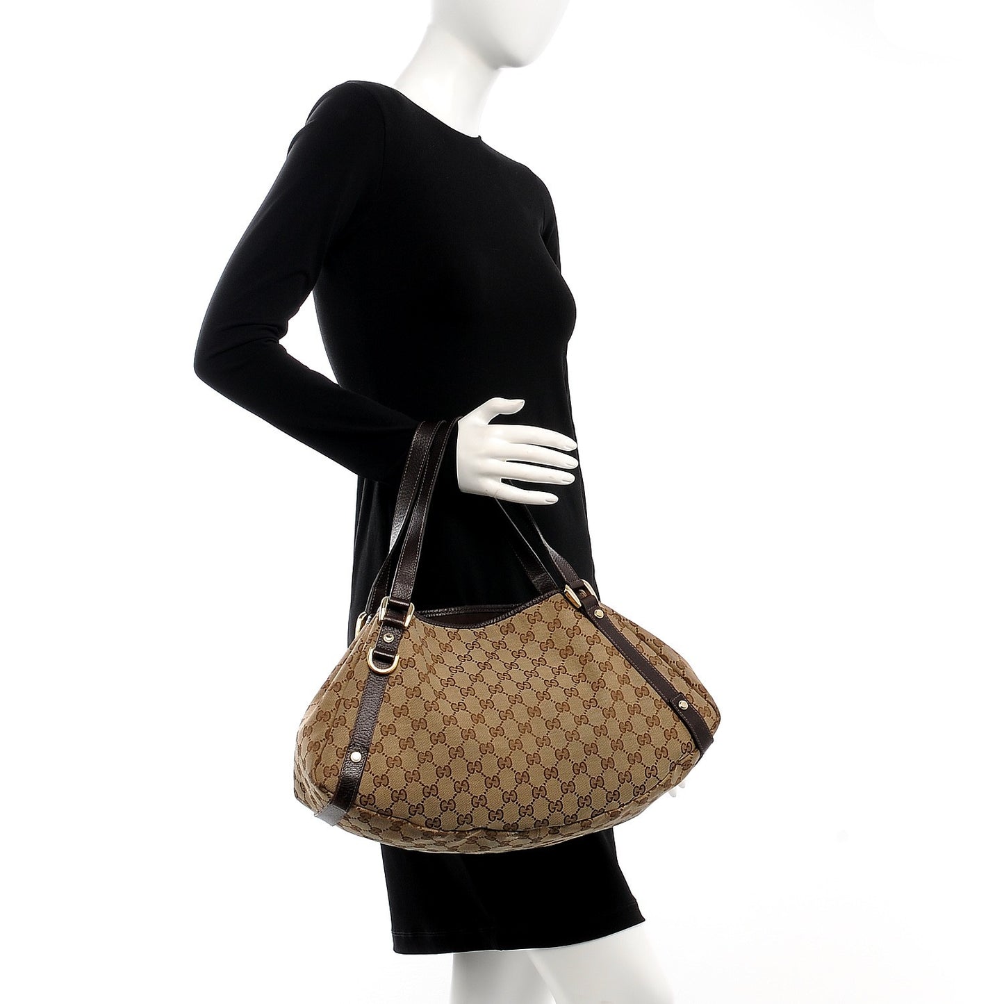 Monogram Medium Abbey Shoulder Bag Dark Brown