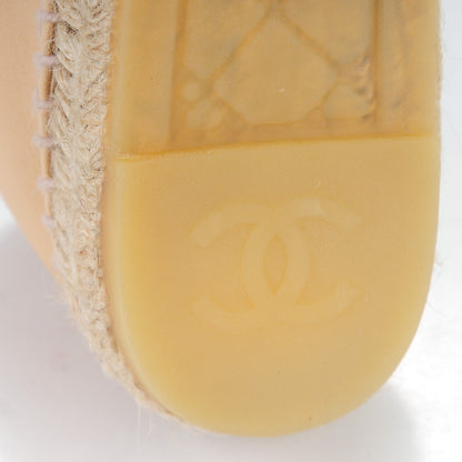 Chanel Lambskin CC Espadrilles 37 Beige Black 7 of 9