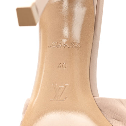 Louis Vuitton Lambskin Embossed Monogram Revival High Heel Mules 40 Beige 7 of 10