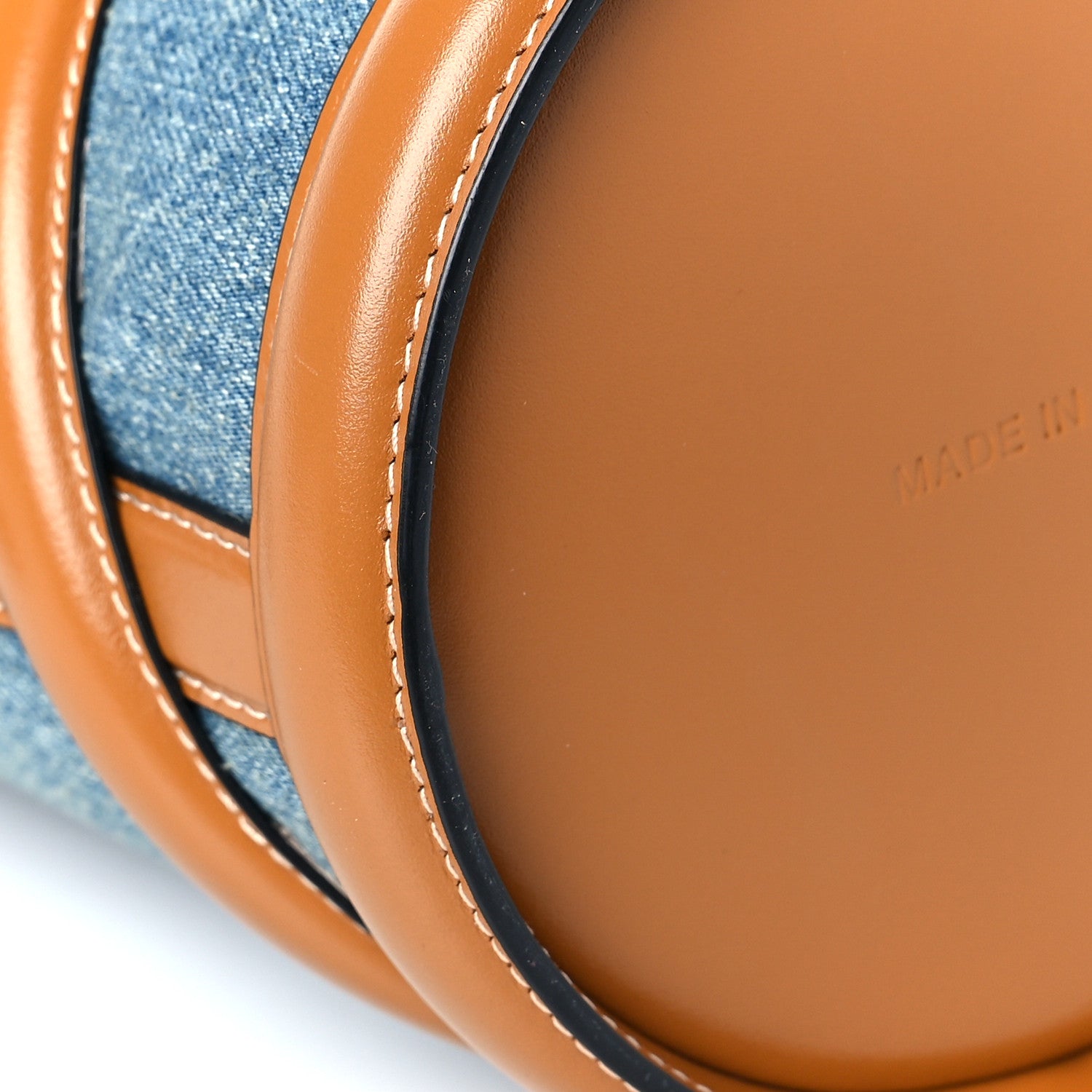 Alexander McQueen Denim The Curve Small Shoulder Bag Light Blue Tan 9 of 10