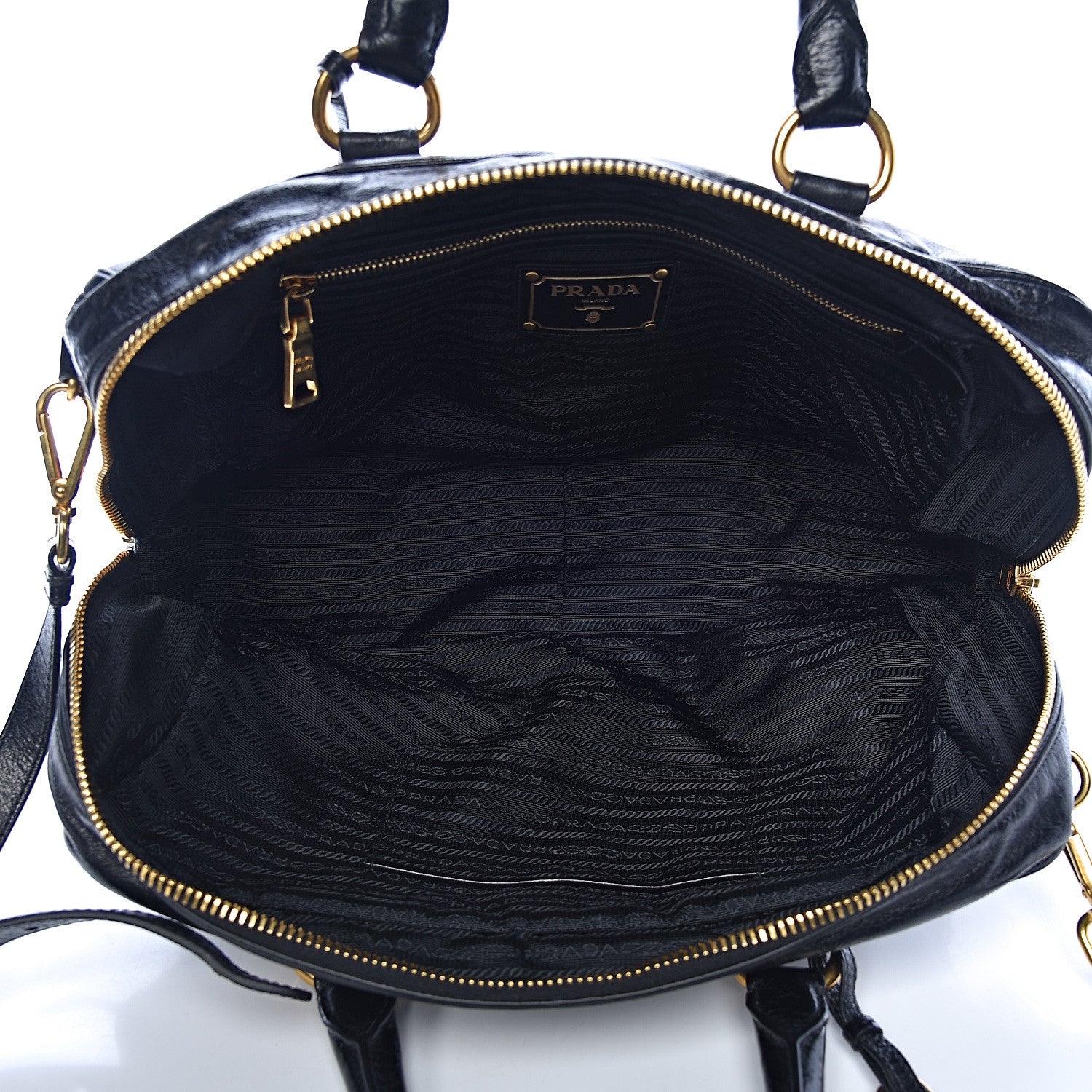 Prada Vitello Shine Bauletto Black 5 of 10