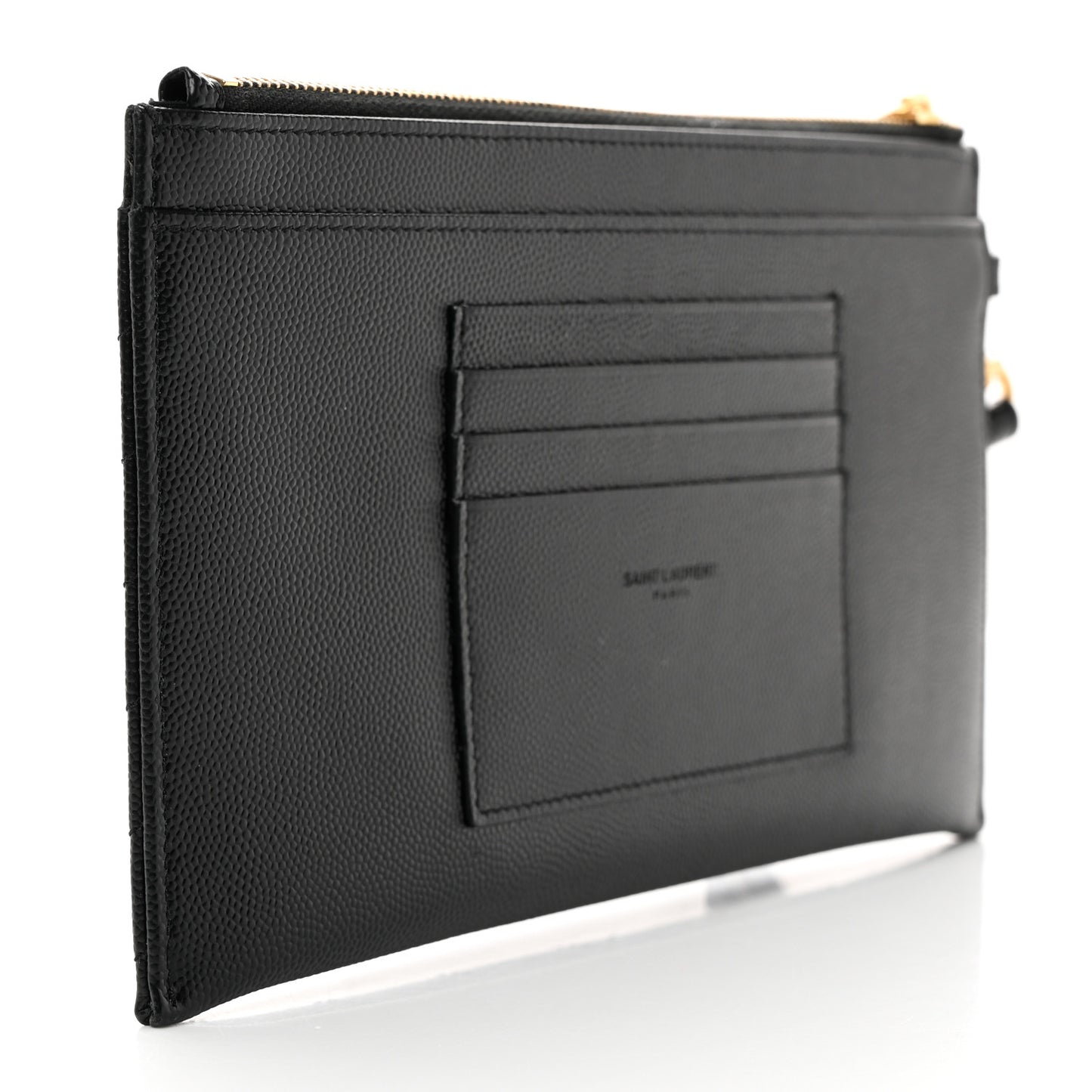Grain De Poudre Chevron Monogram Large Bill Pouch Black