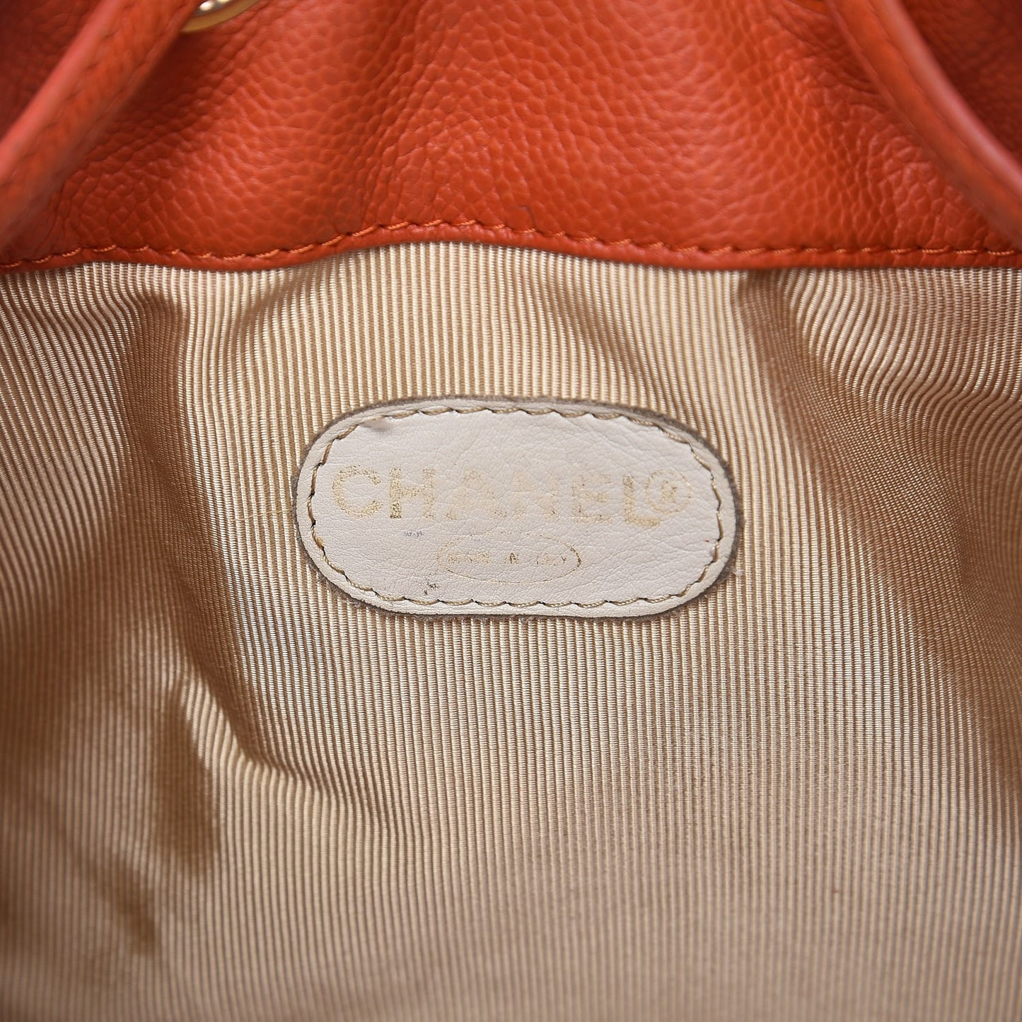 Caviar CC Drawstring Shoulder Bag Orange