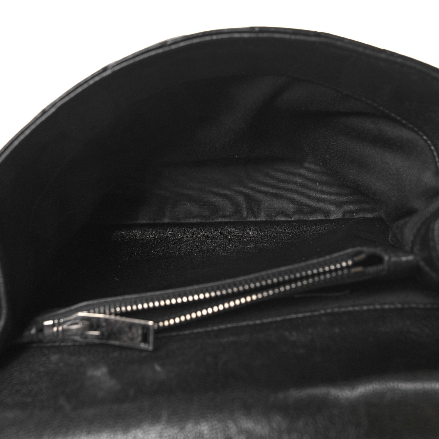 Sheepskin Matelasse Chevron Monogram Medium College Bag Black