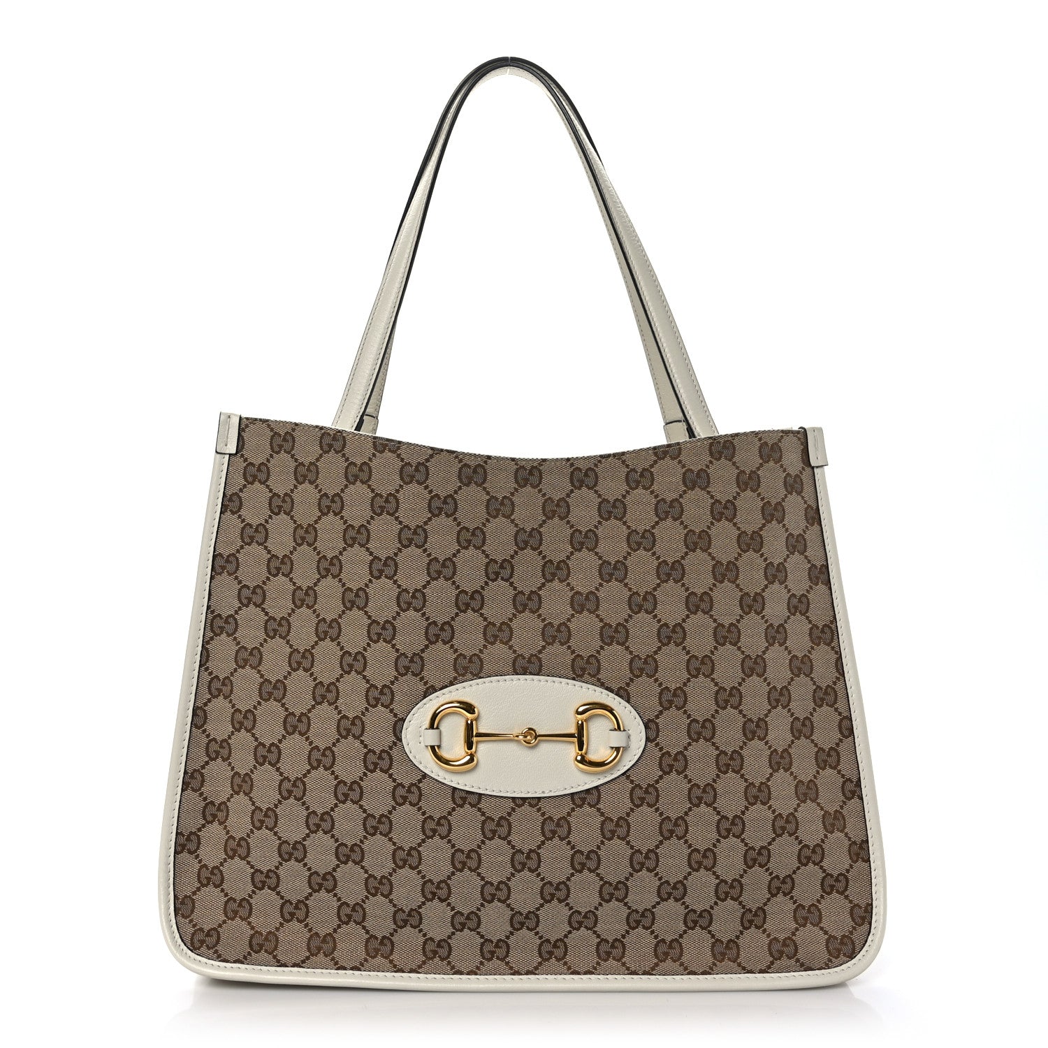 Gucci Monogram New Sakai Calfskin Lux Horsebit 1955 Tote Beige Ebony Mystic White 1 of 10